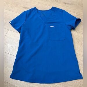 Women's Blue Medical Scrub Top - V-Neck size xs
